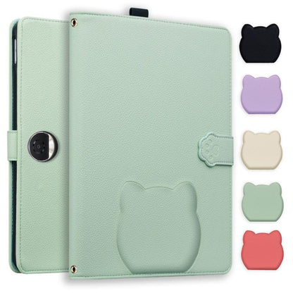 Cat Skin-feel Litchi Leather Tablet Case, For Honor MagicPad4 / 3 Pro 12.3 2026, For Honor Pad 10 12.1, For Honor MagicPad 2 12.3 2024, For Honor Pad 9 12.1 2023 / HEY2-W09