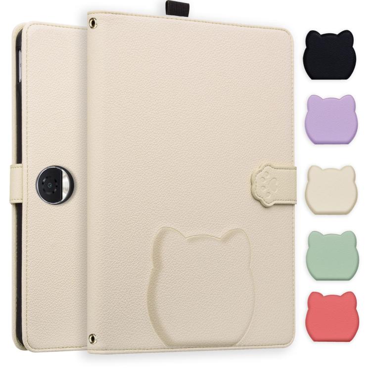 Cat Skin-feel Litchi Leather Tablet Case, For Honor MagicPad4 / 3 Pro 12.3 2026, For Honor Pad 10 12.1, For Honor MagicPad 2 12.3 2024, For Honor Pad 9 12.1 2023 / HEY2-W09