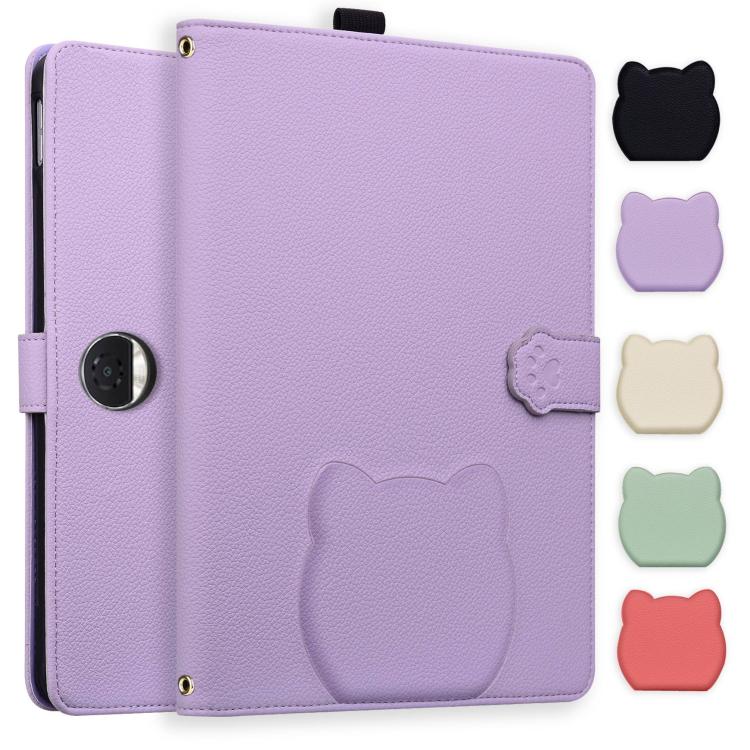 Cat Skin-feel Litchi Leather Tablet Case, For Honor MagicPad4 / 3 Pro 12.3 2026, For Honor Pad 10 12.1, For Honor MagicPad 2 12.3 2024, For Honor Pad 9 12.1 2023 / HEY2-W09