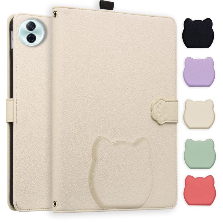 Cat Skin-feel Litchi Leather Tablet Case, For Honor MagicPad4 / 3 Pro 12.3 2026, For Honor Pad 10 12.1, For Honor MagicPad 2 12.3 2024, For Honor Pad 9 12.1 2023 / HEY2-W09