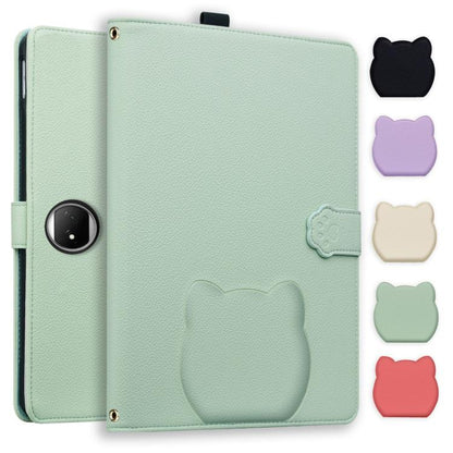 Cat Skin-feel Litchi Leather Tablet Case, For Honor MagicPad4 / 3 Pro 12.3 2026, For Honor Pad 10 12.1, For Honor MagicPad 2 12.3 2024, For Honor Pad 9 12.1 2023 / HEY2-W09