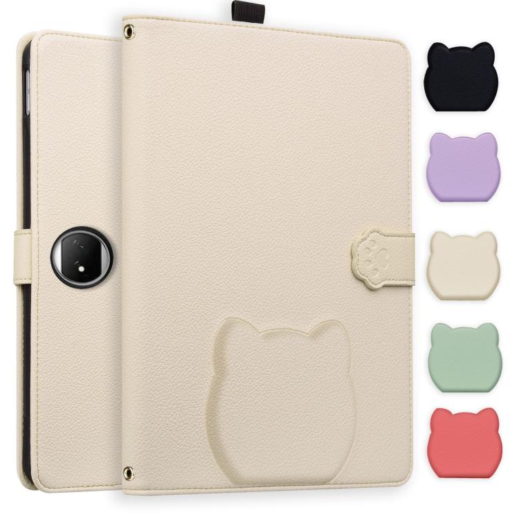 Cat Skin-feel Litchi Leather Tablet Case, For Honor MagicPad4 / 3 Pro 12.3 2026, For Honor Pad 10 12.1, For Honor MagicPad 2 12.3 2024, For Honor Pad 9 12.1 2023 / HEY2-W09