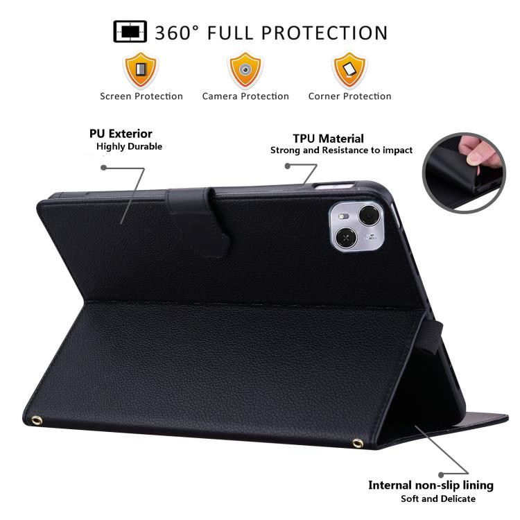 Cat Skin-feel Litchi Leather Tablet Case, For Honor MagicPad4 / 3 Pro 12.3 2026, For Honor Pad 10 12.1, For Honor MagicPad 2 12.3 2024, For Honor Pad 9 12.1 2023 / HEY2-W09