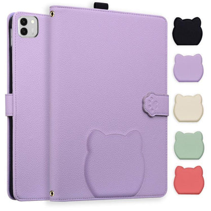 Cat Skin-feel Litchi Leather Tablet Case, For Honor MagicPad4 / 3 Pro 12.3 2026, For Honor Pad 10 12.1, For Honor MagicPad 2 12.3 2024, For Honor Pad 9 12.1 2023 / HEY2-W09