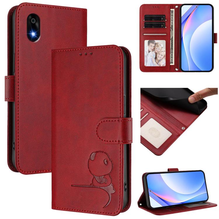 Litter Panda Embossing RFID Leather Phone Case with Lanyard, For ZTE nubia Neo 5 5G, For ZTE nubia Neo 5 GT 5G, For ZTE nubia P7 Pro 5G / Optus X Value 5G, For ZTE nubia P9 Pro 5G / Optus X Pro 2 5G, For ZTE nubia RedMagic 11 Air                       ...