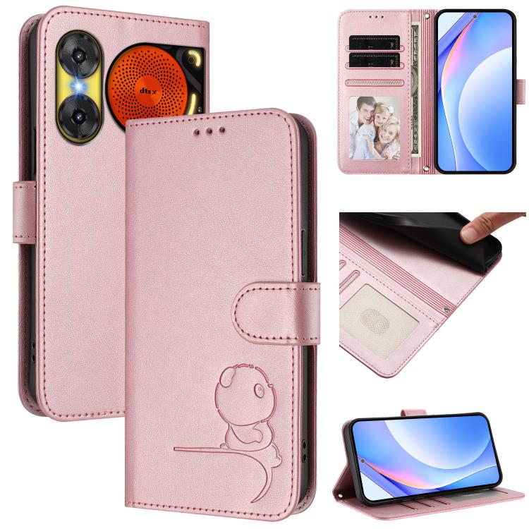 Litter Panda Embossing RFID Leather Phone Case with Lanyard, For ZTE nubia Neo 5 5G, For ZTE nubia Neo 5 GT 5G, For ZTE nubia P7 Pro 5G / Optus X Value 5G, For ZTE nubia P9 Pro 5G / Optus X Pro 2 5G, For ZTE nubia RedMagic 11 Air                       ...