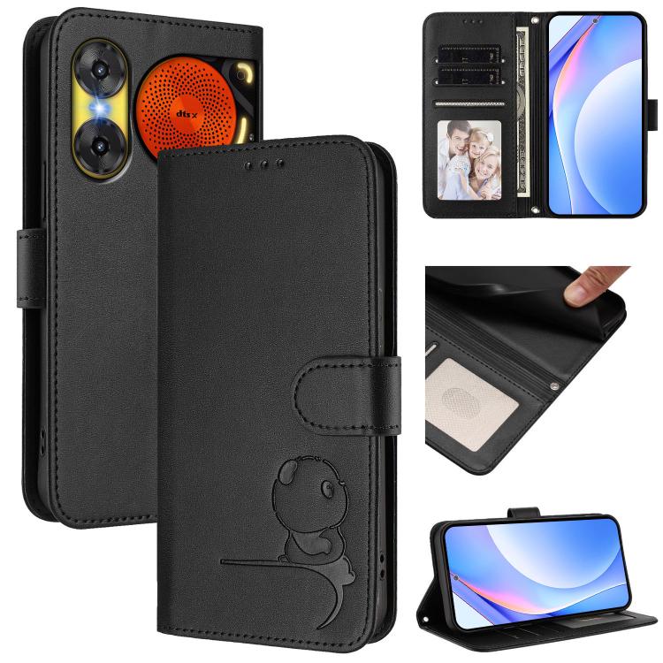 Litter Panda Embossing RFID Leather Phone Case with Lanyard, For ZTE nubia Neo 5 5G, For ZTE nubia Neo 5 GT 5G, For ZTE nubia P7 Pro 5G / Optus X Value 5G, For ZTE nubia P9 Pro 5G / Optus X Pro 2 5G, For ZTE nubia RedMagic 11 Air                       ...