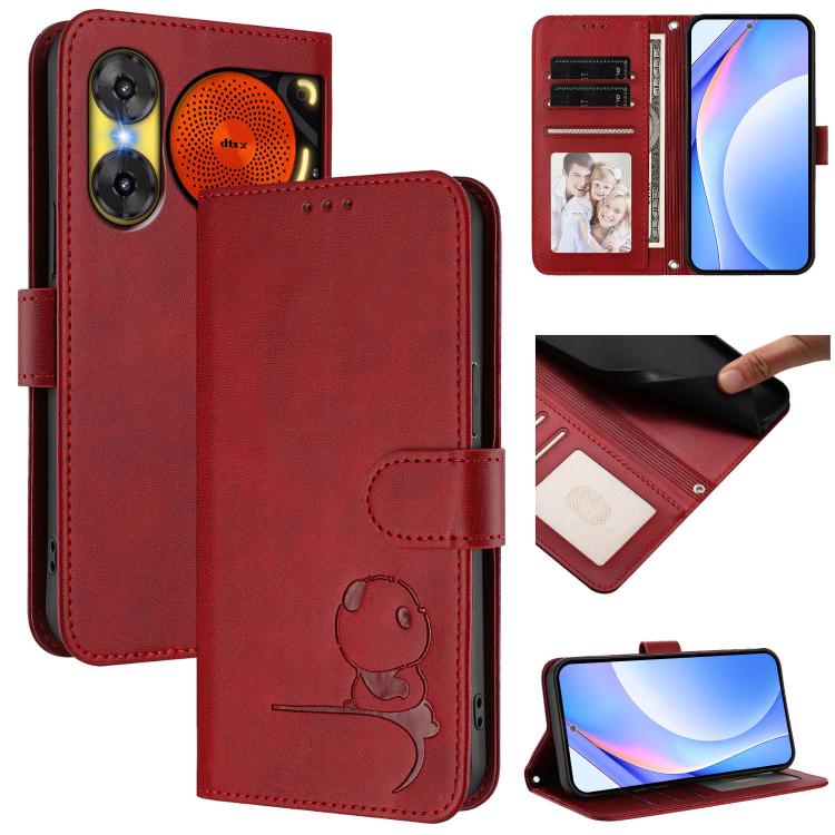 Litter Panda Embossing RFID Leather Phone Case with Lanyard, For ZTE nubia Neo 5 5G, For ZTE nubia Neo 5 GT 5G, For ZTE nubia P7 Pro 5G / Optus X Value 5G, For ZTE nubia P9 Pro 5G / Optus X Pro 2 5G, For ZTE nubia RedMagic 11 Air                       ...