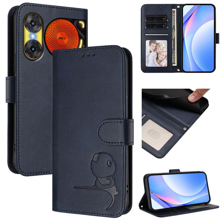 Litter Panda Embossing RFID Leather Phone Case with Lanyard, For ZTE nubia Neo 5 5G, For ZTE nubia Neo 5 GT 5G, For ZTE nubia P7 Pro 5G / Optus X Value 5G, For ZTE nubia P9 Pro 5G / Optus X Pro 2 5G, For ZTE nubia RedMagic 11 Air                       ...