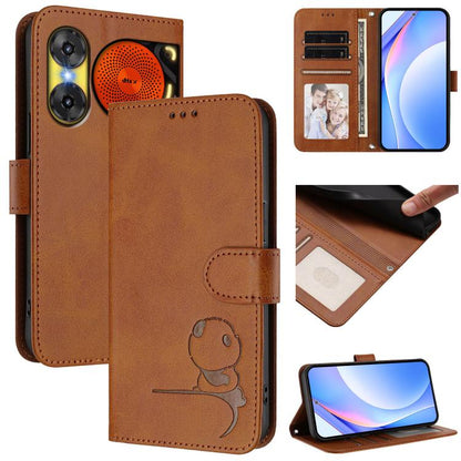 Litter Panda Embossing RFID Leather Phone Case with Lanyard, For ZTE nubia Neo 5 5G, For ZTE nubia Neo 5 GT 5G, For ZTE nubia P7 Pro 5G / Optus X Value 5G, For ZTE nubia P9 Pro 5G / Optus X Pro 2 5G, For ZTE nubia RedMagic 11 Air                       ...