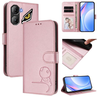 Litter Panda Embossing RFID Leather Phone Case with Lanyard, For ZTE nubia Neo 5 5G, For ZTE nubia Neo 5 GT 5G, For ZTE nubia P7 Pro 5G / Optus X Value 5G, For ZTE nubia P9 Pro 5G / Optus X Pro 2 5G, For ZTE nubia RedMagic 11 Air                       ...