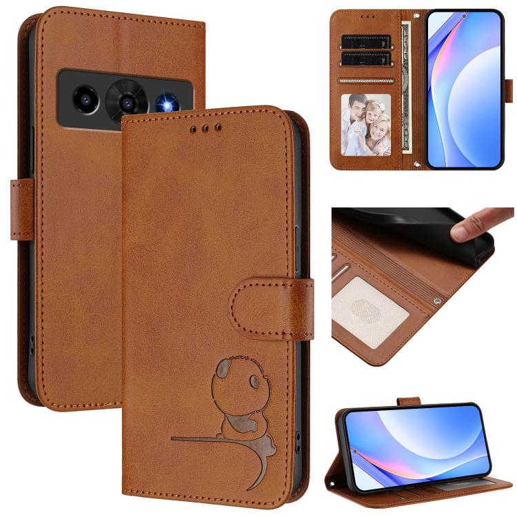 Litter Panda Embossing RFID Leather Phone Case with Lanyard, For ZTE nubia Neo 5 5G, For ZTE nubia Neo 5 GT 5G, For ZTE nubia P7 Pro 5G / Optus X Value 5G, For ZTE nubia P9 Pro 5G / Optus X Pro 2 5G, For ZTE nubia RedMagic 11 Air                       ...