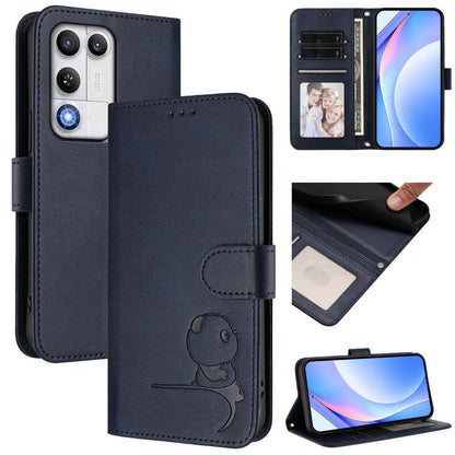 Litter Panda Embossing RFID Leather Phone Case with Lanyard, For ZTE nubia Neo 5 5G, For ZTE nubia Neo 5 GT 5G, For ZTE nubia P7 Pro 5G / Optus X Value 5G, For ZTE nubia P9 Pro 5G / Optus X Pro 2 5G, For ZTE nubia RedMagic 11 Air                       ...