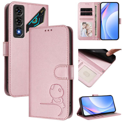 Litter Panda Embossing RFID Leather Phone Case with Lanyard, For ZTE nubia Neo 5 5G, For ZTE nubia Neo 5 GT 5G, For ZTE nubia P7 Pro 5G / Optus X Value 5G, For ZTE nubia P9 Pro 5G / Optus X Pro 2 5G, For ZTE nubia RedMagic 11 Air                       ...