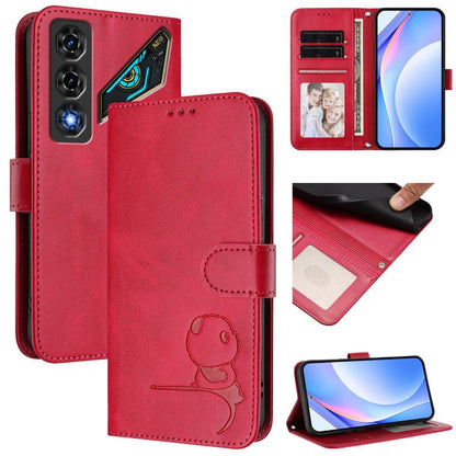 Litter Panda Embossing RFID Leather Phone Case with Lanyard, For ZTE nubia Neo 5 5G, For ZTE nubia Neo 5 GT 5G, For ZTE nubia P7 Pro 5G / Optus X Value 5G, For ZTE nubia P9 Pro 5G / Optus X Pro 2 5G, For ZTE nubia RedMagic 11 Air                       ...