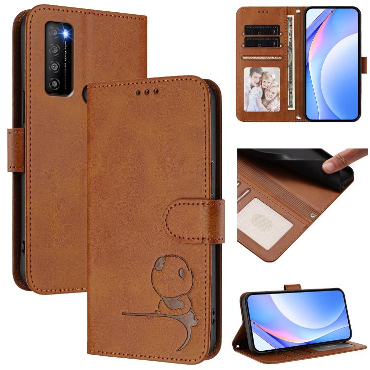 Litter Panda Embossing RFID Leather Phone Case with Lanyard, For TCL 50 XL / 50 XL NxtPaper 5G, For TCL 201, For TCL 50 XE, For TCL 50 SE / 40 NxtPaper 4G, For TCL 501 / Vodafone Smart M25, For TCL 505, For TCL 502, For TCL 40 SE                       ...