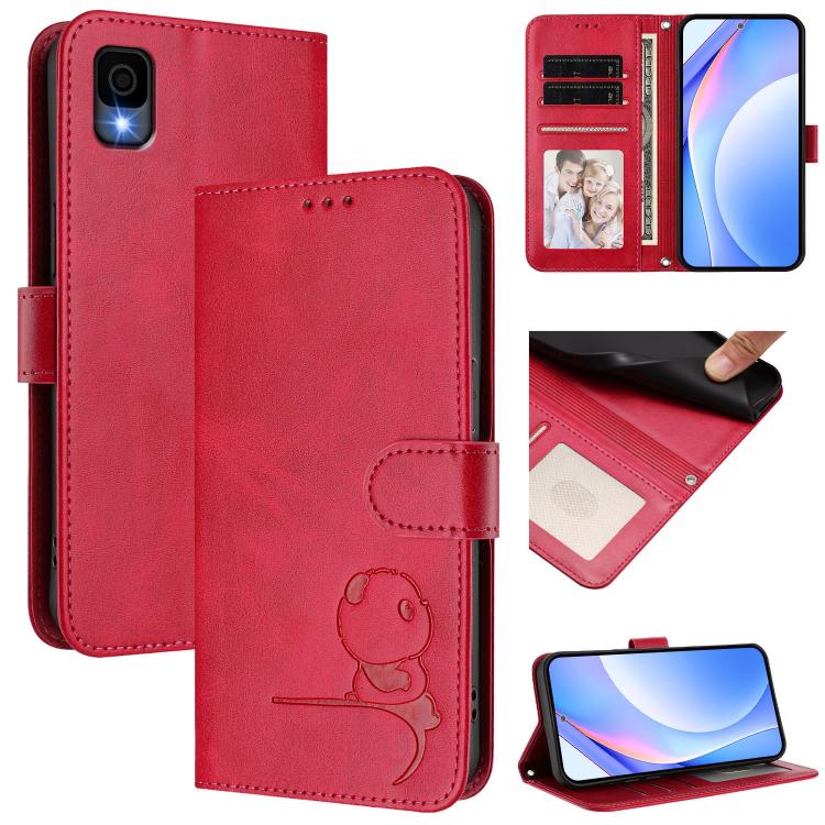 Litter Panda Embossing RFID Leather Phone Case with Lanyard, For TCL K70 Power 4G / K70 4G, For TCL Nxtpaper 70 Pro 5G, For TCL K32 / K33 5G, For TCL 60 SE NxtPaper, For TCL 30 Z / 30 LE T602DL, For TCL 40 XL / 40 T T608DL                              ...