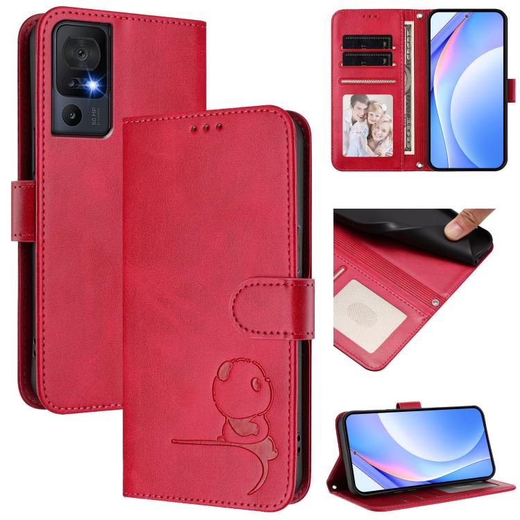 Litter Panda Embossing RFID Leather Phone Case with Lanyard, For TCL 50 XL / 50 XL NxtPaper 5G, For TCL 201, For TCL 50 XE, For TCL 50 SE / 40 NxtPaper 4G, For TCL 501 / Vodafone Smart M25, For TCL 505, For TCL 502, For TCL 40 SE                       ...