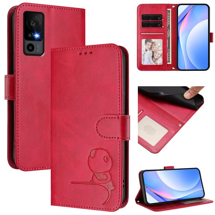 Litter Panda Embossing RFID Leather Phone Case with Lanyard, For TCL 50 XL / 50 XL NxtPaper 5G, For TCL 201, For TCL 50 XE, For TCL 50 SE / 40 NxtPaper 4G, For TCL 501 / Vodafone Smart M25, For TCL 505, For TCL 502, For TCL 40 SE                       ...