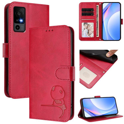 Litter Panda Embossing RFID Leather Phone Case with Lanyard, For TCL 50 XL / 50 XL NxtPaper 5G, For TCL 201, For TCL 50 XE, For TCL 50 SE / 40 NxtPaper 4G, For TCL 501 / Vodafone Smart M25, For TCL 505, For TCL 502, For TCL 40 SE                       ...