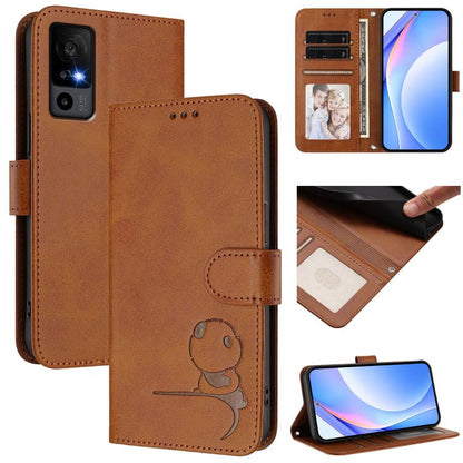 Litter Panda Embossing RFID Leather Phone Case with Lanyard, For TCL 50 XL / 50 XL NxtPaper 5G, For TCL 201, For TCL 50 XE, For TCL 50 SE / 40 NxtPaper 4G, For TCL 501 / Vodafone Smart M25, For TCL 505, For TCL 502, For TCL 40 SE                       ...