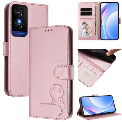 Litter Panda Embossing RFID Leather Phone Case with Lanyard, For TCL K70 Power 4G / K70 4G, For TCL Nxtpaper 70 Pro 5G, For TCL K32 / K33 5G, For TCL 60 SE NxtPaper, For TCL 30 Z / 30 LE T602DL, For TCL 40 XL / 40 T T608DL                              ...
