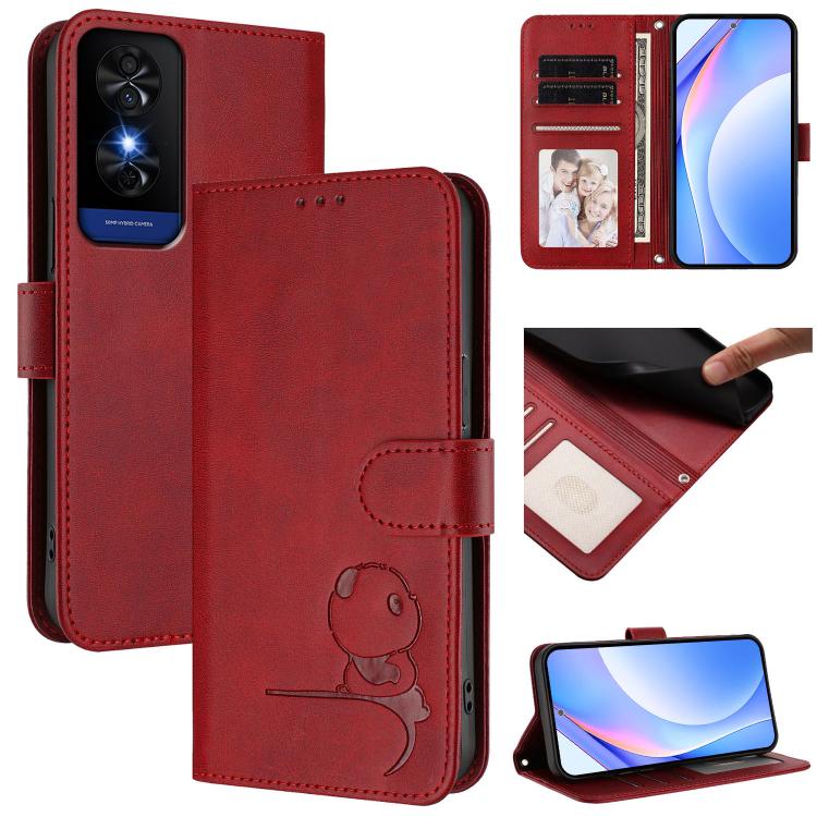 Litter Panda Embossing RFID Leather Phone Case with Lanyard, For TCL K70 Power 4G / K70 4G, For TCL Nxtpaper 70 Pro 5G, For TCL K32 / K33 5G, For TCL 60 SE NxtPaper, For TCL 30 Z / 30 LE T602DL, For TCL 40 XL / 40 T T608DL                              ...