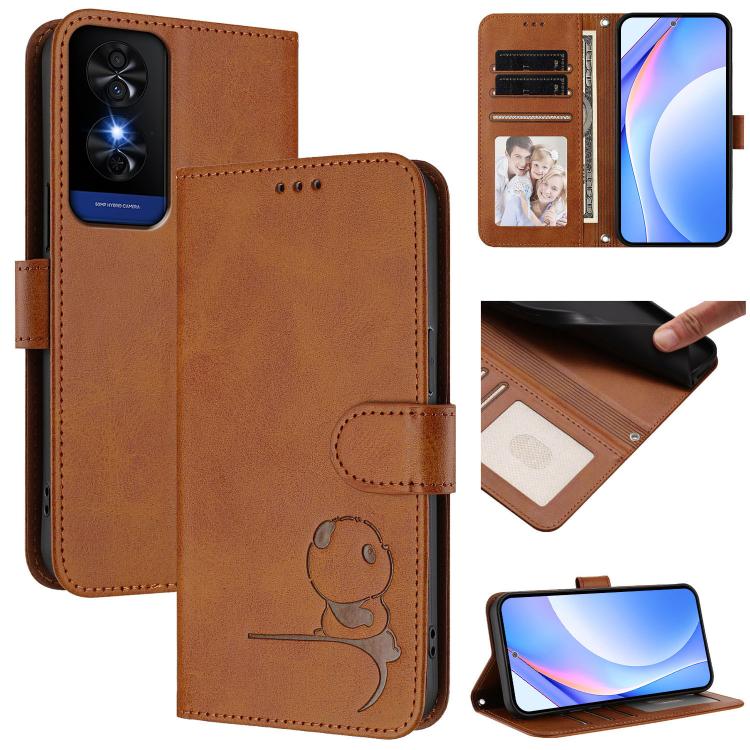 Litter Panda Embossing RFID Leather Phone Case with Lanyard, For TCL K70 Power 4G / K70 4G, For TCL Nxtpaper 70 Pro 5G, For TCL K32 / K33 5G, For TCL 60 SE NxtPaper, For TCL 30 Z / 30 LE T602DL, For TCL 40 XL / 40 T T608DL                              ...