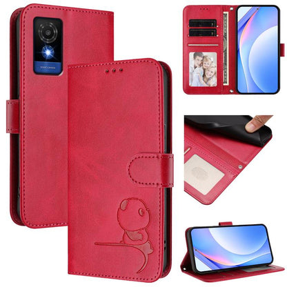 Litter Panda Embossing RFID Leather Phone Case with Lanyard, For TCL 50 XL / 50 XL NxtPaper 5G, For TCL 201, For TCL 50 XE, For TCL 50 SE / 40 NxtPaper 4G, For TCL 501 / Vodafone Smart M25, For TCL 505, For TCL 502, For TCL 40 SE                       ...