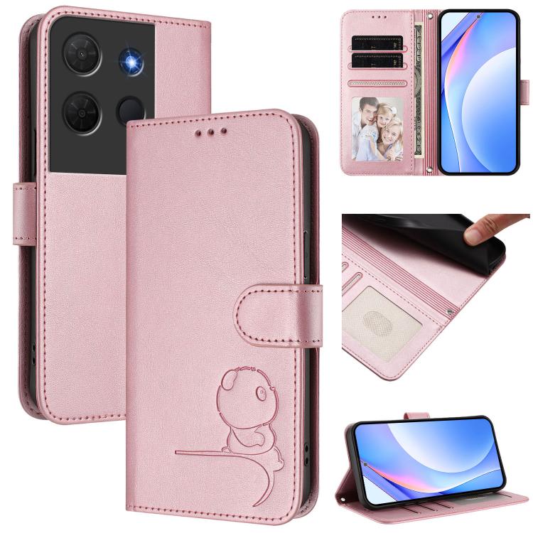 Litter Panda Embossing RFID Leather Phone Case with Lanyard, For TCL K70 Power 4G / K70 4G, For TCL Nxtpaper 70 Pro 5G, For TCL K32 / K33 5G, For TCL 60 SE NxtPaper, For TCL 30 Z / 30 LE T602DL, For TCL 40 XL / 40 T T608DL                              ...