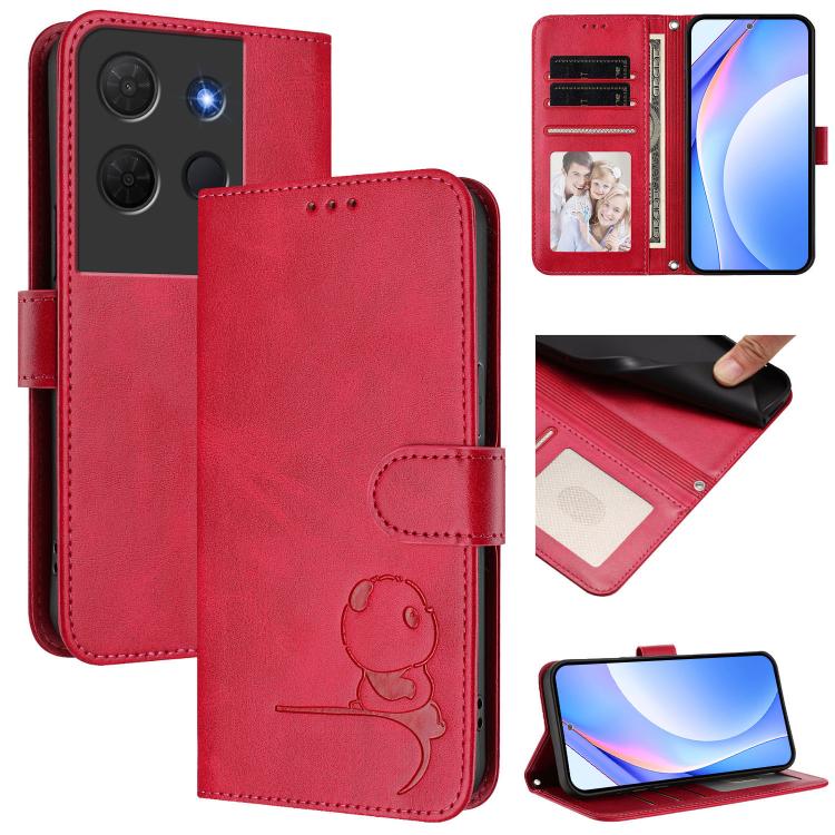 Litter Panda Embossing RFID Leather Phone Case with Lanyard, For TCL K70 Power 4G / K70 4G, For TCL Nxtpaper 70 Pro 5G, For TCL K32 / K33 5G, For TCL 60 SE NxtPaper, For TCL 30 Z / 30 LE T602DL, For TCL 40 XL / 40 T T608DL                              ...