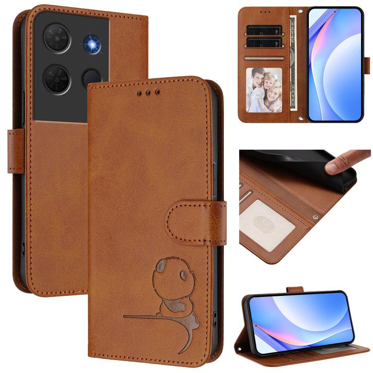 Litter Panda Embossing RFID Leather Phone Case with Lanyard, For TCL K70 Power 4G / K70 4G, For TCL Nxtpaper 70 Pro 5G, For TCL K32 / K33 5G, For TCL 60 SE NxtPaper, For TCL 30 Z / 30 LE T602DL, For TCL 40 XL / 40 T T608DL                              ...
