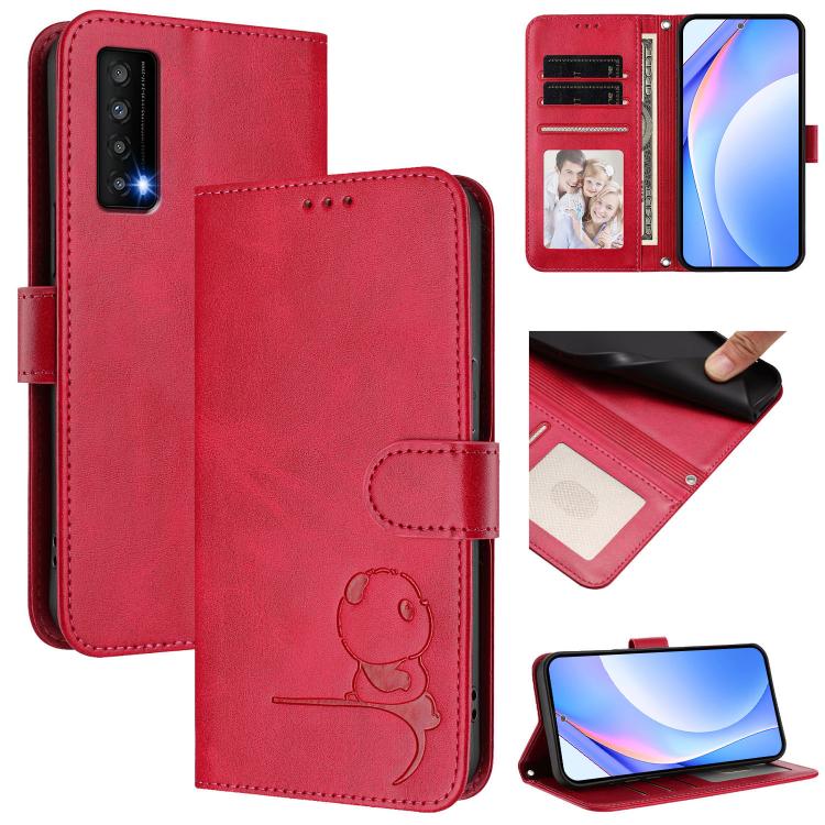Litter Panda Embossing RFID Leather Phone Case with Lanyard, For TCL 50 XL / 50 XL NxtPaper 5G, For TCL 201, For TCL 50 XE, For TCL 50 SE / 40 NxtPaper 4G, For TCL 501 / Vodafone Smart M25, For TCL 505, For TCL 502, For TCL 40 SE                       ...