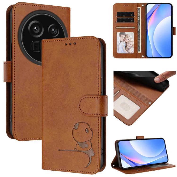 Litter Panda Embossing RFID Leather Phone Case with Lanyard, For Sharp Aquos wish6, For Sharp Aquos R11, For Sharp Aquos Sense10, For Sharp Aquos R10, For Sharp Aquos wish5, For Sharp Aquos Sense9 Plus, For Sharp Aquos Sense9                           ...