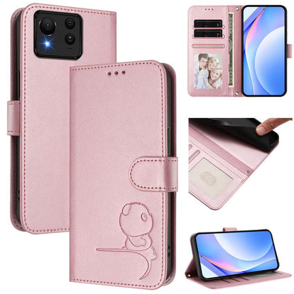 Litter Panda Embossing RFID Leather Phone Case with Lanyard, For Asus Zenfone 12 Ultra, For Asus ROG Phone 9 / 9 Pro, For Asus Zenfone 11 Ultra, For Asus ROG Phone 8 / 8 Pro