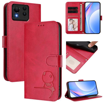 Litter Panda Embossing RFID Leather Phone Case with Lanyard, For Asus Zenfone 12 Ultra, For Asus ROG Phone 9 / 9 Pro, For Asus Zenfone 11 Ultra, For Asus ROG Phone 8 / 8 Pro
