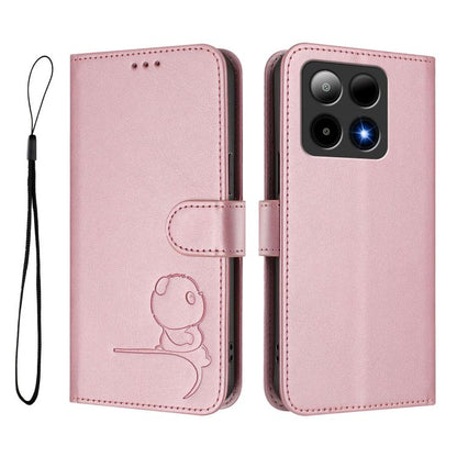 Litter Panda Embossing RFID Leather Phone Case with Lanyard, For Boost Mobile Summit 5G 2024, For Boost Mobile Celero 5G+ / Celero 3+ 5G, For Boost Mobile Celero 5G 2024 / Celero 3 5G, For Boost Mobile Celero 5G SC SN339D