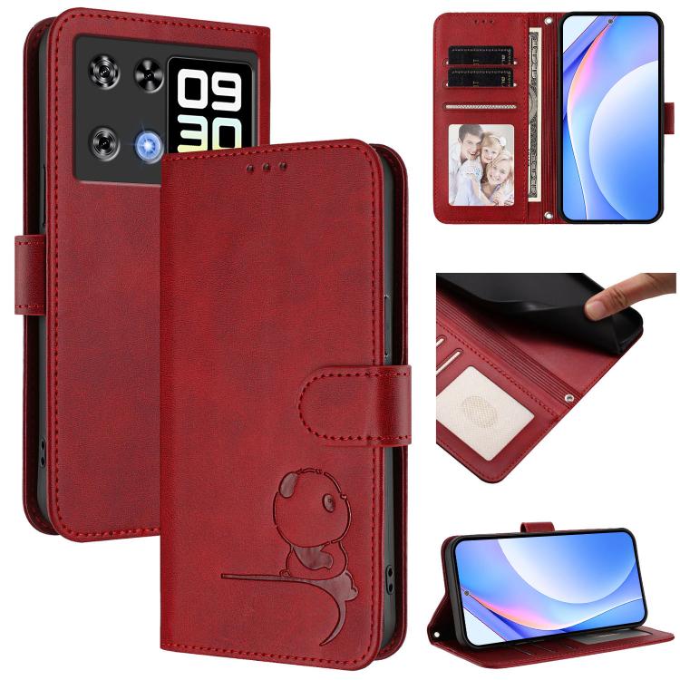 Litter Panda Embossing RFID Leather Phone Case with Lanyard, For Cubot A40, For Cubot P90, For Cubot A30, For Cubot A20, For Cubot Max 5, For Cubot A10, For Cubot Note 40, For Cubot P50
