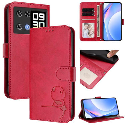 Litter Panda Embossing RFID Leather Phone Case with Lanyard, For Cubot A40, For Cubot P90, For Cubot A30, For Cubot A20, For Cubot Max 5, For Cubot A10, For Cubot Note 40, For Cubot P50