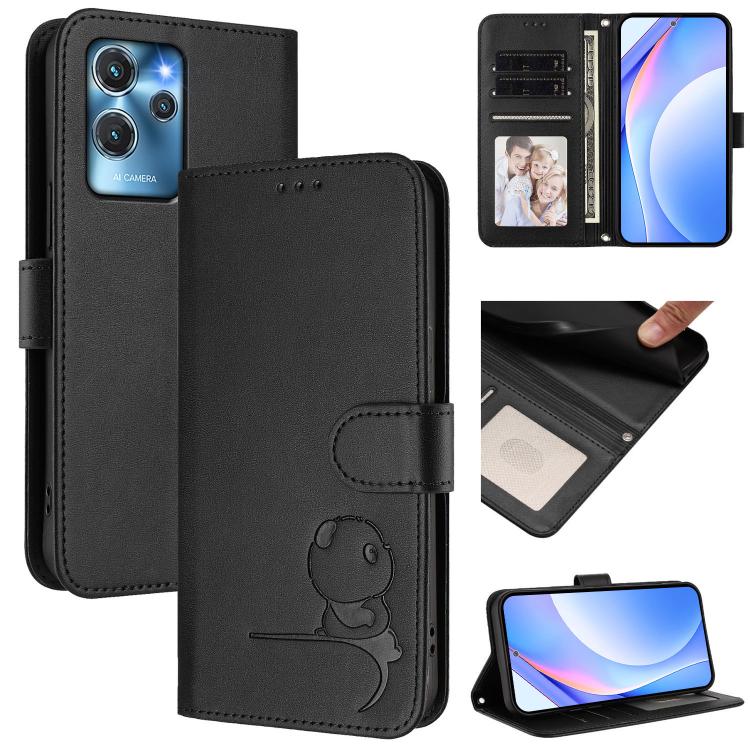 Litter Panda Embossing RFID Leather Phone Case with Lanyard, For Oukitel C59 / C59 Pro, For Oukitel C58 / C58 Pro, For Oukitel C57S / C57 Pro / C57 / BLU J12, For Oukitel C53, For Oukitel C50, For Oukitel C37, For Oukitel C51, For Oukitel C38          ...