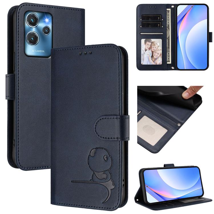 Litter Panda Embossing RFID Leather Phone Case with Lanyard, For Oukitel C59 / C59 Pro, For Oukitel C58 / C58 Pro, For Oukitel C57S / C57 Pro / C57 / BLU J12, For Oukitel C53, For Oukitel C50, For Oukitel C37, For Oukitel C51, For Oukitel C38          ...