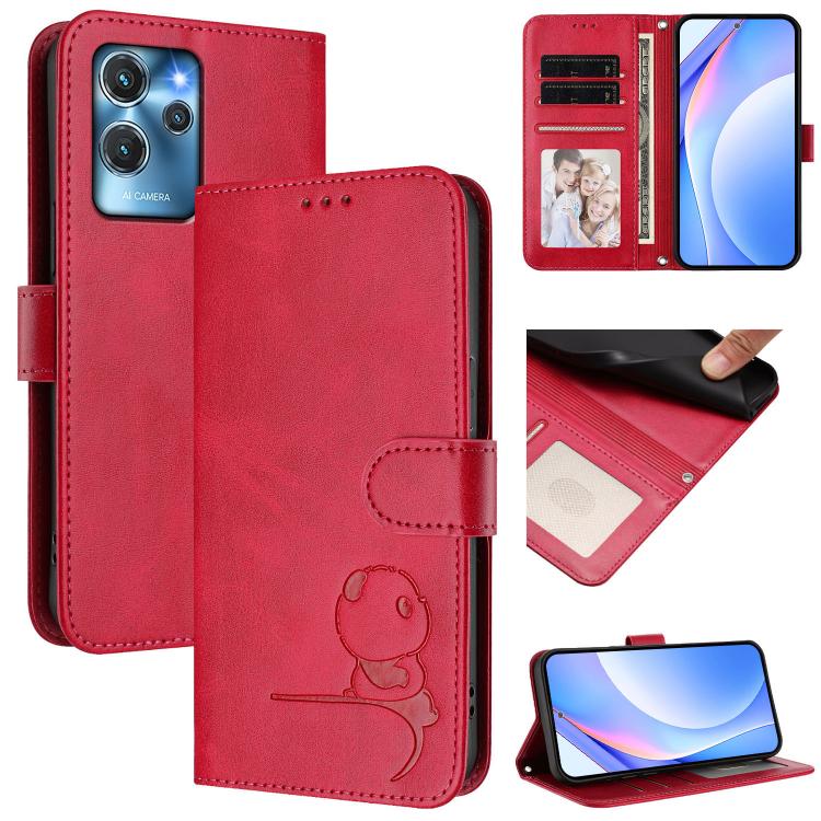 Litter Panda Embossing RFID Leather Phone Case with Lanyard, For Oukitel C59 / C59 Pro, For Oukitel C58 / C58 Pro, For Oukitel C57S / C57 Pro / C57 / BLU J12, For Oukitel C53, For Oukitel C50, For Oukitel C37, For Oukitel C51, For Oukitel C38          ...