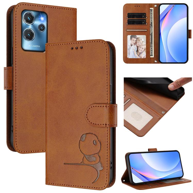 Litter Panda Embossing RFID Leather Phone Case with Lanyard, For Oukitel C59 / C59 Pro, For Oukitel C58 / C58 Pro, For Oukitel C57S / C57 Pro / C57 / BLU J12, For Oukitel C53, For Oukitel C50, For Oukitel C37, For Oukitel C51, For Oukitel C38          ...