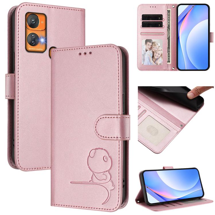 Litter Panda Embossing RFID Leather Phone Case with Lanyard, For Oukitel C59 / C59 Pro, For Oukitel C58 / C58 Pro, For Oukitel C57S / C57 Pro / C57 / BLU J12, For Oukitel C53, For Oukitel C50, For Oukitel C37, For Oukitel C51, For Oukitel C38          ...