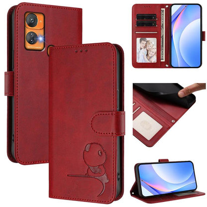 Litter Panda Embossing RFID Leather Phone Case with Lanyard, For Oukitel C59 / C59 Pro, For Oukitel C58 / C58 Pro, For Oukitel C57S / C57 Pro / C57 / BLU J12, For Oukitel C53, For Oukitel C50, For Oukitel C37, For Oukitel C51, For Oukitel C38          ...