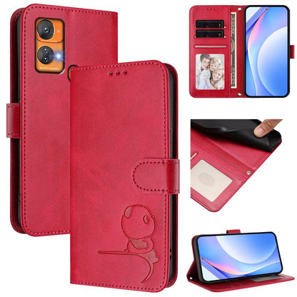 Litter Panda Embossing RFID Leather Phone Case with Lanyard, For Oukitel C59 / C59 Pro, For Oukitel C58 / C58 Pro, For Oukitel C57S / C57 Pro / C57 / BLU J12, For Oukitel C53, For Oukitel C50, For Oukitel C37, For Oukitel C51, For Oukitel C38          ...