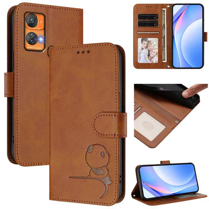 Litter Panda Embossing RFID Leather Phone Case with Lanyard, For Oukitel C59 / C59 Pro, For Oukitel C58 / C58 Pro, For Oukitel C57S / C57 Pro / C57 / BLU J12, For Oukitel C53, For Oukitel C50, For Oukitel C37, For Oukitel C51, For Oukitel C38          ...