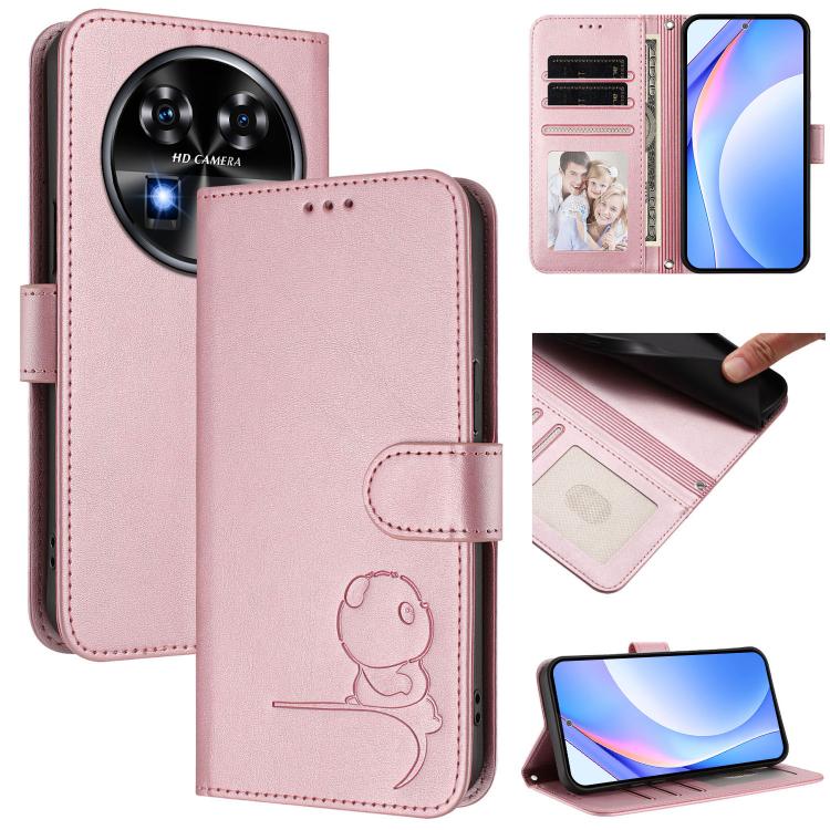 Litter Panda Embossing RFID Leather Phone Case with Lanyard, For Oukitel C59 / C59 Pro, For Oukitel C58 / C58 Pro, For Oukitel C57S / C57 Pro / C57 / BLU J12, For Oukitel C53, For Oukitel C50, For Oukitel C37, For Oukitel C51, For Oukitel C38          ...