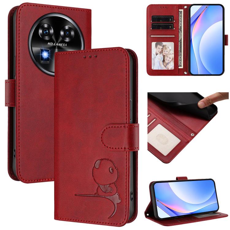 Litter Panda Embossing RFID Leather Phone Case with Lanyard, For Oukitel C59 / C59 Pro, For Oukitel C58 / C58 Pro, For Oukitel C57S / C57 Pro / C57 / BLU J12, For Oukitel C53, For Oukitel C50, For Oukitel C37, For Oukitel C51, For Oukitel C38          ...