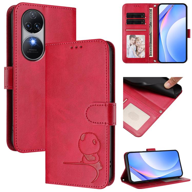 Litter Panda Embossing RFID Leather Phone Case with Lanyard, For Oukitel C59 / C59 Pro, For Oukitel C58 / C58 Pro, For Oukitel C57S / C57 Pro / C57 / BLU J12, For Oukitel C53, For Oukitel C50, For Oukitel C37, For Oukitel C51, For Oukitel C38          ...
